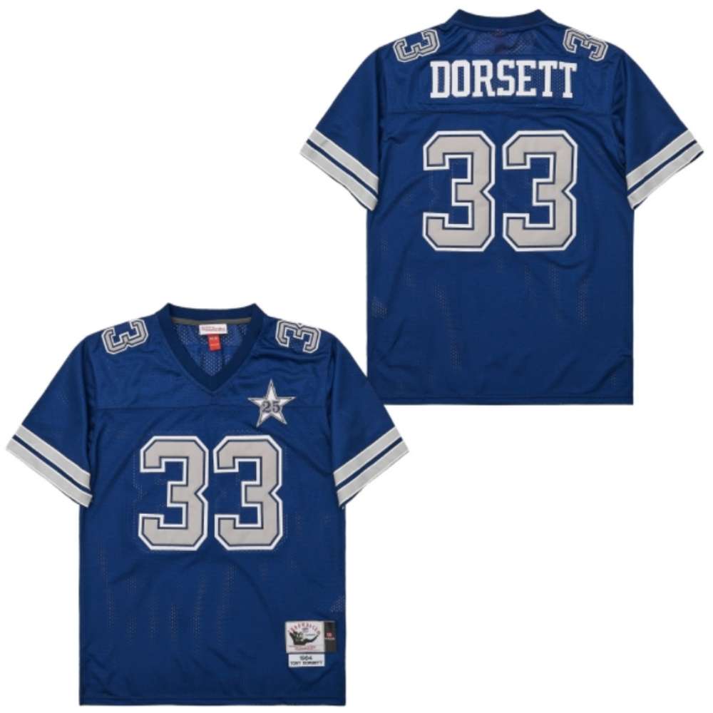 Men's Dallas Cowboys #33 Tony Dorsett Navy 1984 25th Throwback Jersey