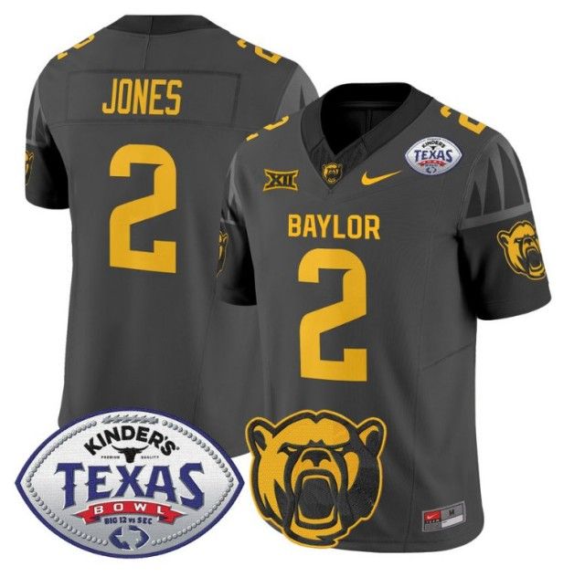 Men's Nike Matt Jones Jersey #2 Baylor Bears 2024 Texas Bowl FUSE Limited NCAAF Stitched Black