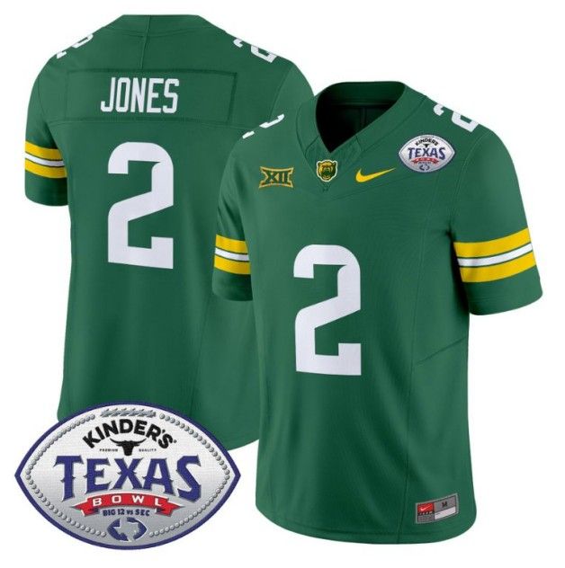 Men's Nike Matt Jones Jersey #2 Baylor Bears 2024 Texas Bowl FUSE Limited NCAAF Stitched Green