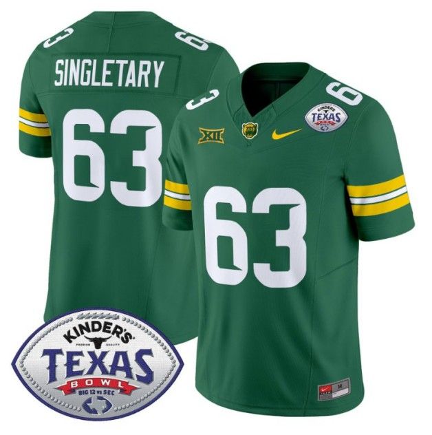 Men's Nike Mike SingletaryJersey #63 Baylor Bears 2024 Texas Bowl FUSE Limited NCAAF Stitched Green