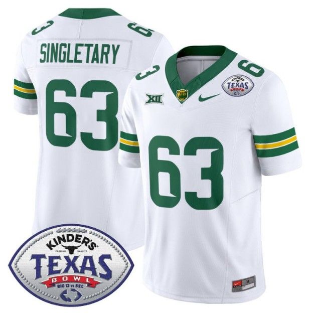 Men's Nike Mike SingletaryJersey #63 Baylor Bears 2024 Texas Bowl FUSE Limited NCAAF White