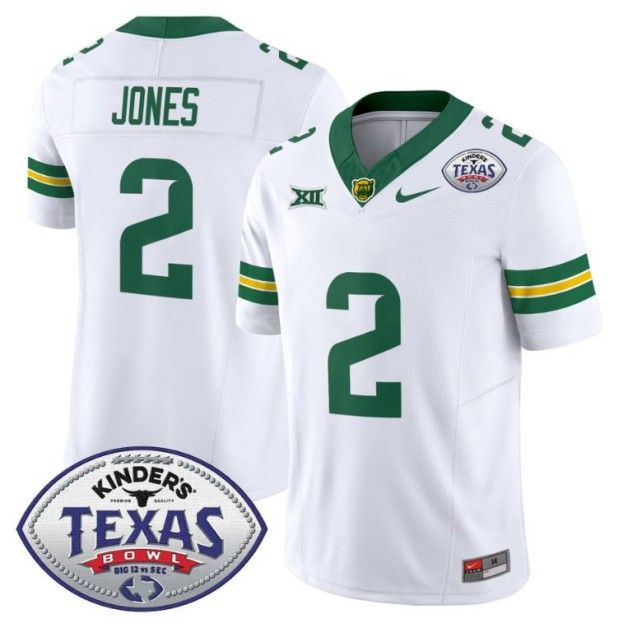 Men's Nike Matt Jones Jersey #2 Baylor Bears 2024 Texas Bowl FUSE Limited NCAAF Stitched White