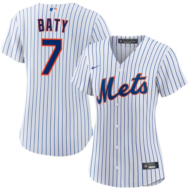 Women's New York Mets #7 Brett Baty White Home Nike Cool Base Stitched Baseball Jersey