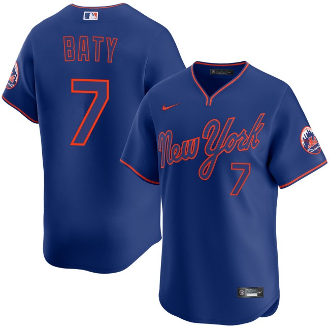Men's New York Mets #7 Brett Baty Royal Alternate Limited Stitched Baseball Jerseys