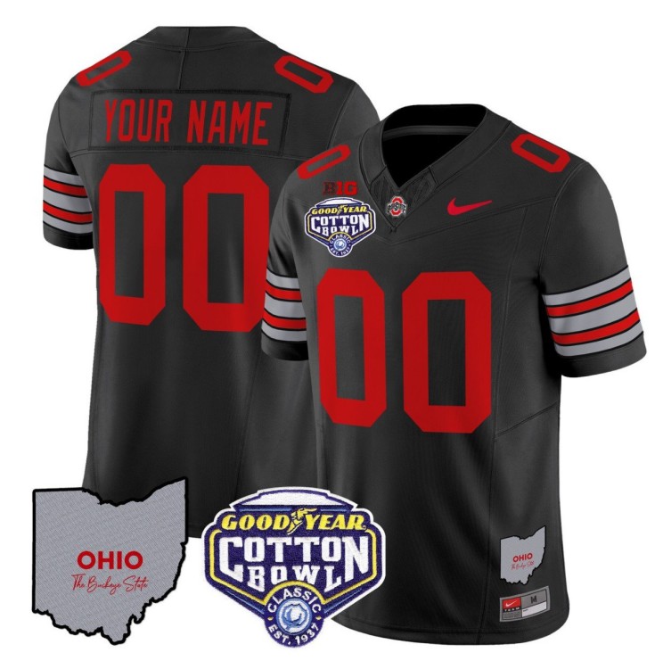 Custom Ohio State Buckeyes Jersey Gender Name Number Cotton Bowl Patch Stitched Black