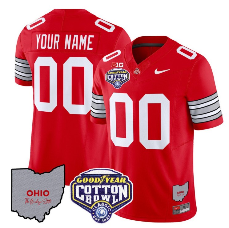 Custom Ohio State Buckeyes Jersey Gender Name Number Cotton Bowl Patch Stitched Red