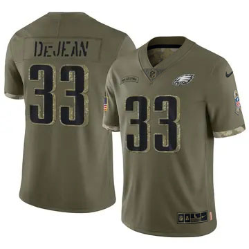 Men's Philadelphia Eagles #33 Cooper DeJean Nike Limited 2022 Salute to Service Olive NFL Stitched Jersey