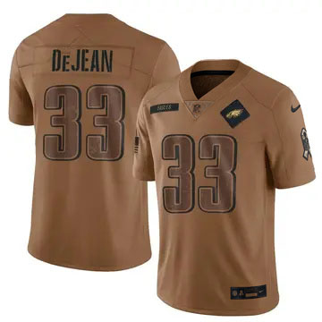 Men's Philadelphia Eagles #33 Cooper DeJean Nike Limited 2023 Salute to Service Brown NFL Stitched Jersey