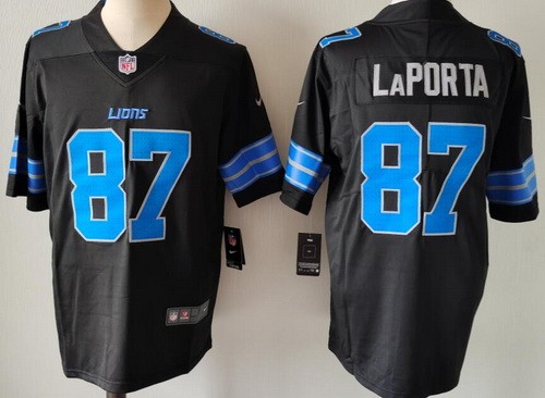 Youth Detroit Lions #87 Sam Laporta Nike Limited Black Vapor NFL Jersey