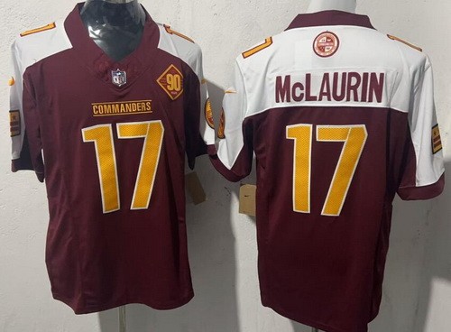 Men's Washington Commanders #17 Terry McLaurin Nike Limited Red Thanksgiving FUSE Vapor NFL Stitched Jersey