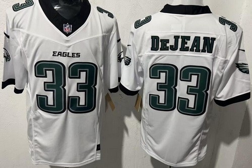 Men's Philadelphia Eagles #33 Cooper DeJean Nike Limited White FUSE Vapor NFL Stitched Jersey