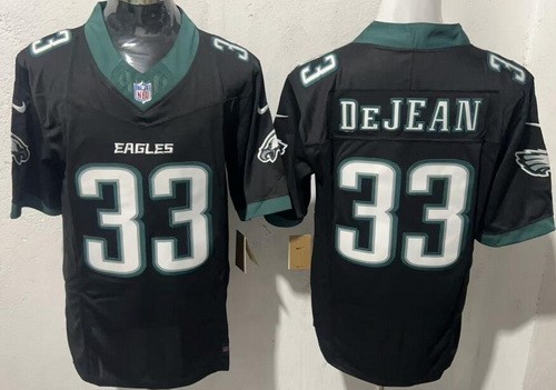 Men's Philadelphia Eagles #33 Cooper DeJean Nike Limited Black FUSE Vapor NFL Stitched Jersey