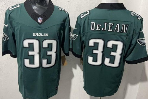 Men's Philadelphia Eagles #33 Cooper DeJean Nike Limited Midnight Green FUSE Vapor NFL Stitched Jersey