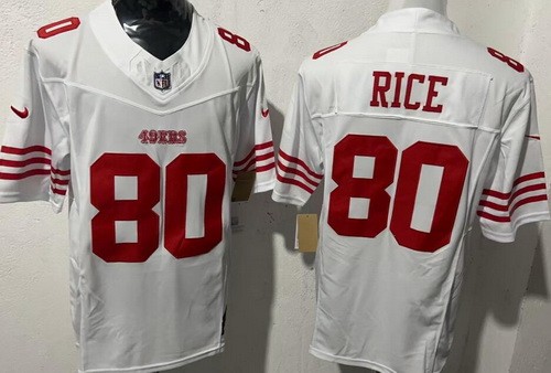 Men's San Francisco 49ers #80 Jerry Rice Nike Limited White FUSE Vapor NFL Stitched Jersey