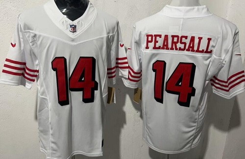 Men's San Francisco 49ers #14 Ricky Pearsall Nike Limited White Throwback FUSE Vapor NFL Stitched Jersey