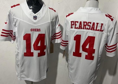 Men's San Francisco 49ers #14 Ricky Pearsall Nike Limited White FUSE Vapor NFL Stitched Jersey