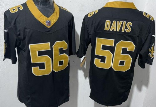 Men's New Orleans Saints #56 DeMario Davis Nike Limited Black FUSE Vapor NFL Stitched Jersey