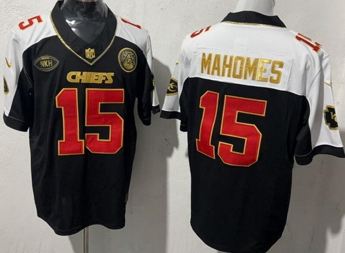 Men's Kansas City Chiefs #15 Patrick Mahomes Nike Limited Black Thanksgiving FUSE Vapor NFL Stitched Jersey
