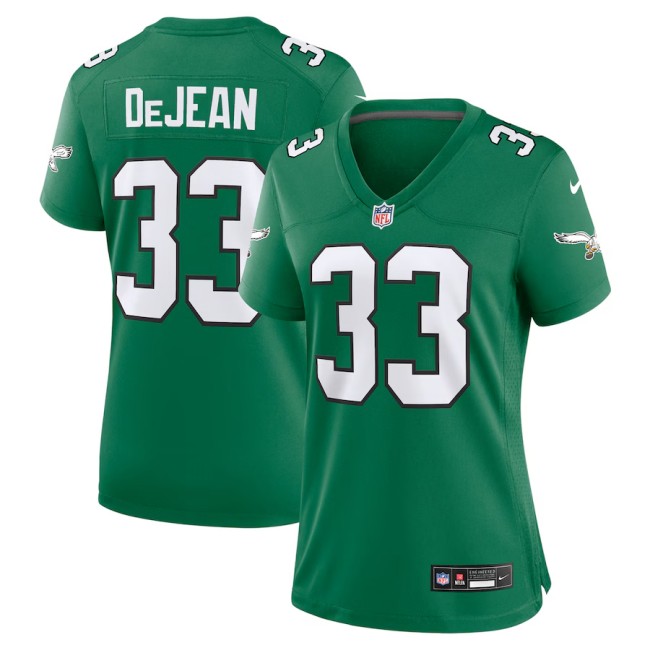 Women's Nike Philadelphia Eagles #33 Cooper DeJean Kelly Green Alternate Game Jersey