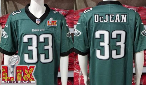 Men's Philadelphia Eagles #33 Cooper DeJean Nike Limited Midnight Green Super Bowl LIX Vapor NFL Stitched Jersey