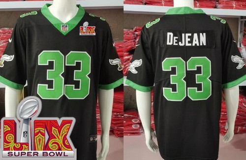Men's Philadelphia Eagles #33 Cooper DeJean Nike Limited Black Alternate Super Bowl LIX Vapor NFL Stitched Jersey
