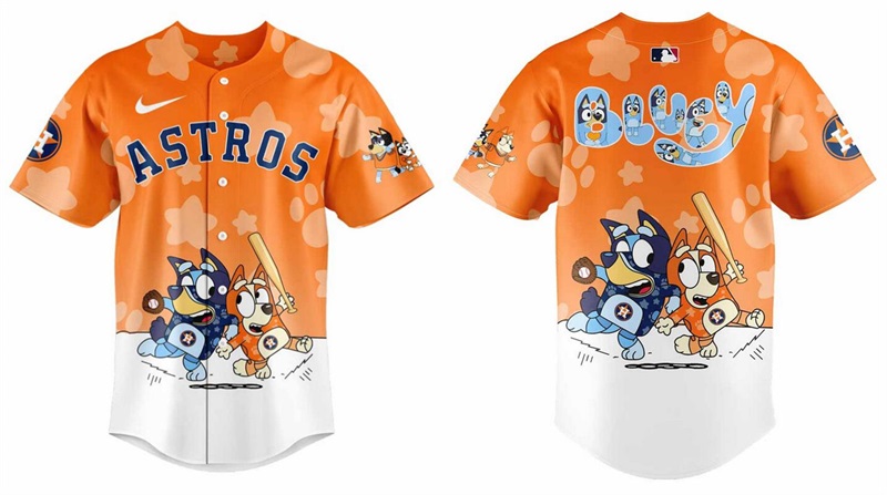 Men's Houston Astros Orange Bluey and Bingo Limited Baseball Jersey
