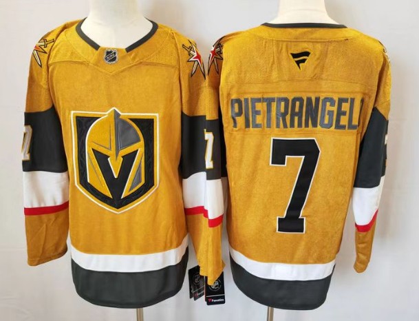 Men's Vegas Golden Knights #7 Alex Pietrangelo Gold 2024-25 Home Stitched Hockey Jersey