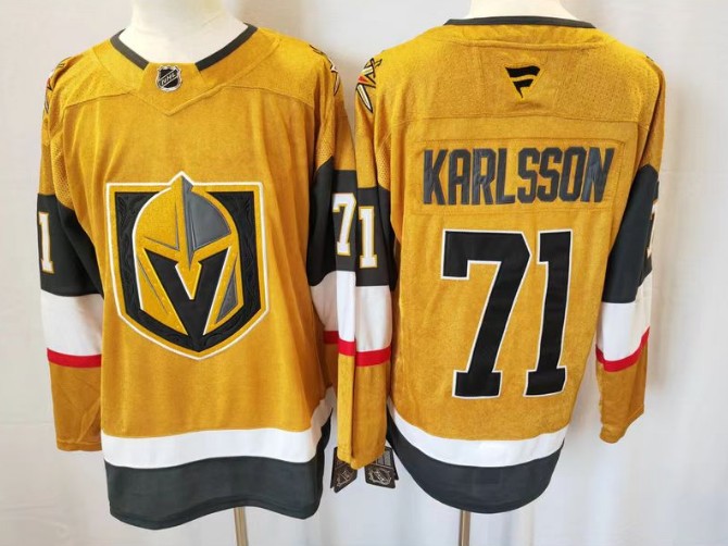 Men's Vegas Golden Knights #71 William Karlsson Gold 2024-25 Home Stitched Hockey Jersey