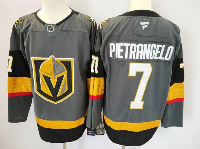 Men's Vegas Golden Knights #7 Alex Pietrangelo Gray Authentic NHL Stitched Hockey Jersey