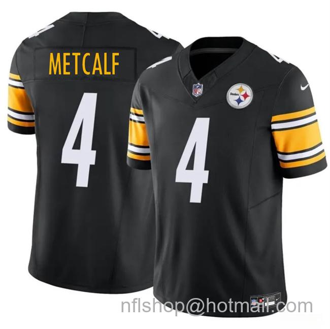 Men's Pittsburgh Steelers #4 DK Metcalf Black 2025 F.U.S.E. Vapor Untouchable Limited Stitched Jersey