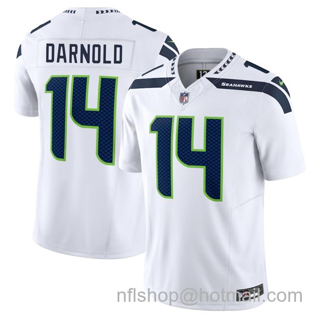 Men's Seattle Seahawks #14 Sam Darnold White 2025 F.U.S.E Vapor Limited Stitched Football Jersey