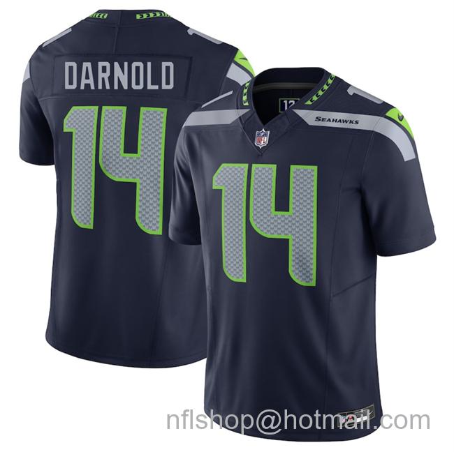 Men's Seattle Seahawks #14 Sam Darnold Navy 2025 F.U.S.E Vapor Limited Stitched Football Jersey