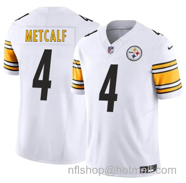 Youth Pittsburgh Steelers #4 DK Metcalf White 2023 F.U.S.E. Vapor Untouchable Limited Stitched Football Jersey