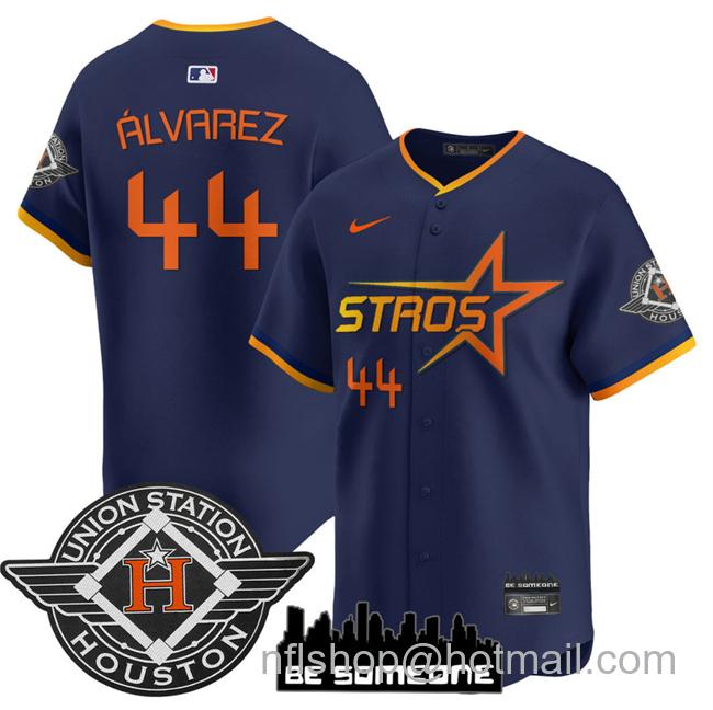 Men's Houston Astros #44 Yordan Alvarez Navy 2025 City Connect Limited Stitched Baseball Jersey