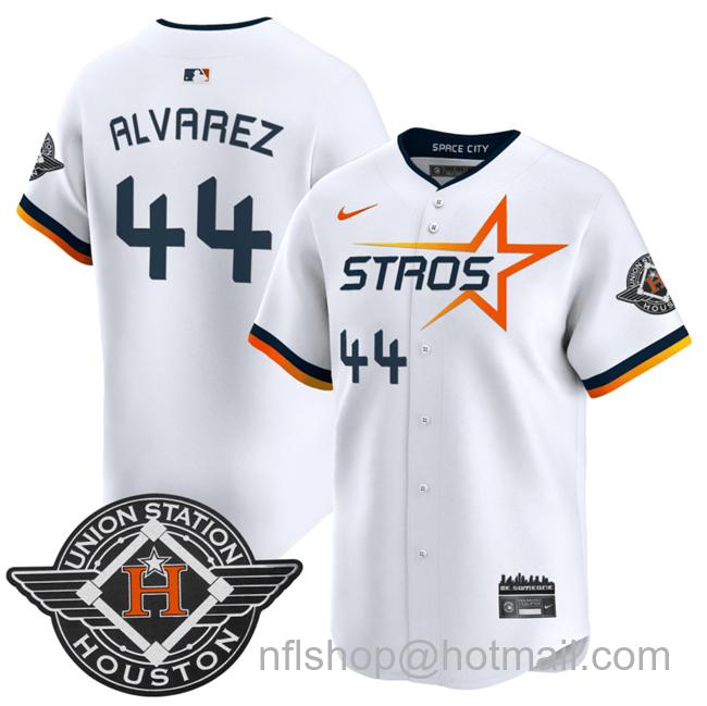 Men's Houston Astros #44 Yordan Alvarez White 2025 City Connect Limited Stitched Baseball Jersey