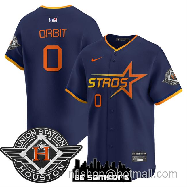 Men's Houston Astros #0 Orbit Navy 2025 City Connect Limited Stitched Baseball Jersey