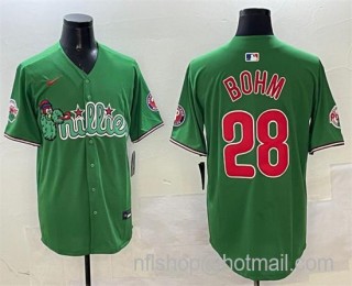 Men's Philadelphia Phillies #28 Alec Bohm Green Phanatic Limited Stitched Jersey