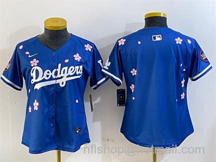 Women's Los Angeles Dodgers Blank Royal 2025 Tokyo Series Limited Stitched Baseball Jersey(Run Small)
