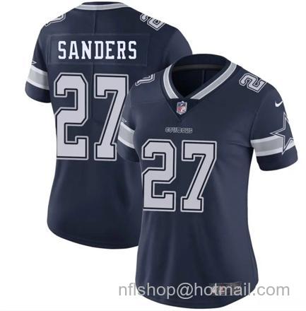 Women's Dallas Cowboys #27 Miles Sanders Navy 2025 Vapor Limited Stitched Football Jersey(Run Small）