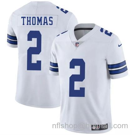 Men's Dallas Cowboys #2 Juanyeh Thomas White 2025 Vapor Untouchable Limited Stitched Football Jersey