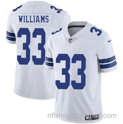 Men's Dallas Cowboys #33 Javonte Williams White 2025 Vapor Untouchable Limited Stitched Football Jersey