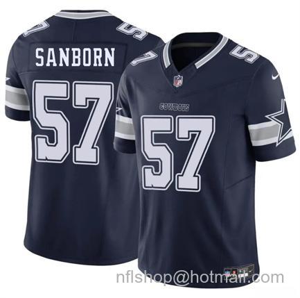 Men's Dallas Cowboys #57 Jack Sanborn Navy 2025 F.U.S.E Vapor Untouchable Limited Stitched Football Jersey