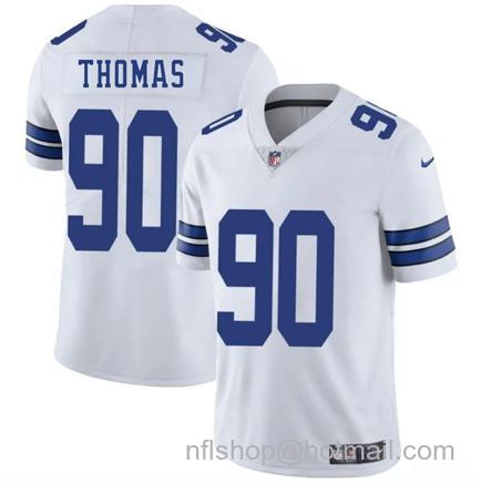 Men's Dallas Cowboys #90 Solomon Thomas White 2025 Vapor Untouchable Limited Stitched Football Jersey
