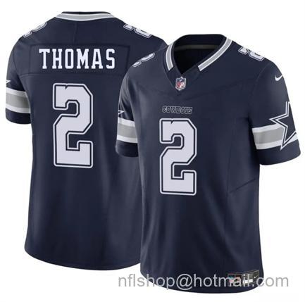 Men's Dallas Cowboys #2 Juanyeh Thomas Navy 2025 F.U.S.E Vapor Untouchable Limited Stitched Football Jersey