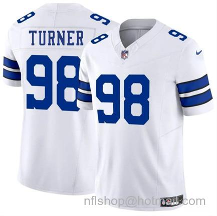 Men's Dallas Cowboys #98 Payton Turner White 2025 F.U.S.E Vapor Untouchable Limited Stitched Football Jersey