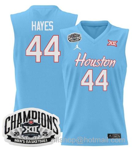 Men's Houston Cougar Elvin Hayes #44 2025 Big 12 Champions Blue Stitched Jersey