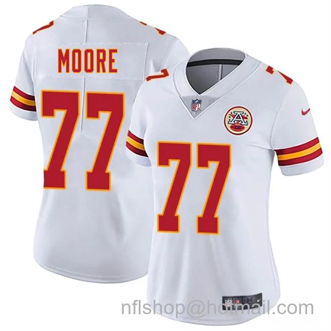 Women's Kansas City Chiefs #77 Jaylon Moore White 2025 Vapor Untouchable Limited Stitched Football Jersey