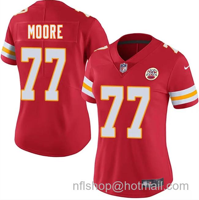 Women's Kansas City Chiefs #77 Jaylon Moore Red 2025 Vapor Untouchable Limited Stitched Football Jersey