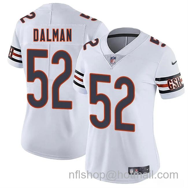 Women's Chicago Bears #52 Drew Dalman White 2025 Vapor Limited Stitched Football Jersey