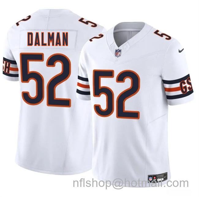 Men's Chicago Bears #52 Drew Dalman White 2025 F.U.S.E. Vapor Limited Stitched Football Jersey